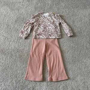 RZ by Rachel Zoe Baby Toddler Girl 2T Flare Leg Floral Sweater Set‎